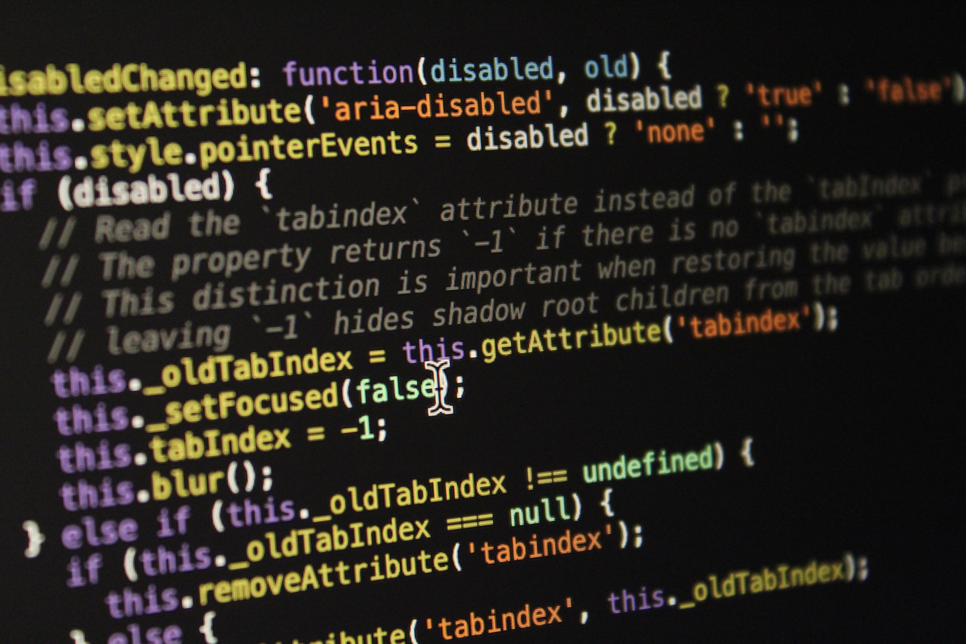 Code editor on screen — making a technology choice